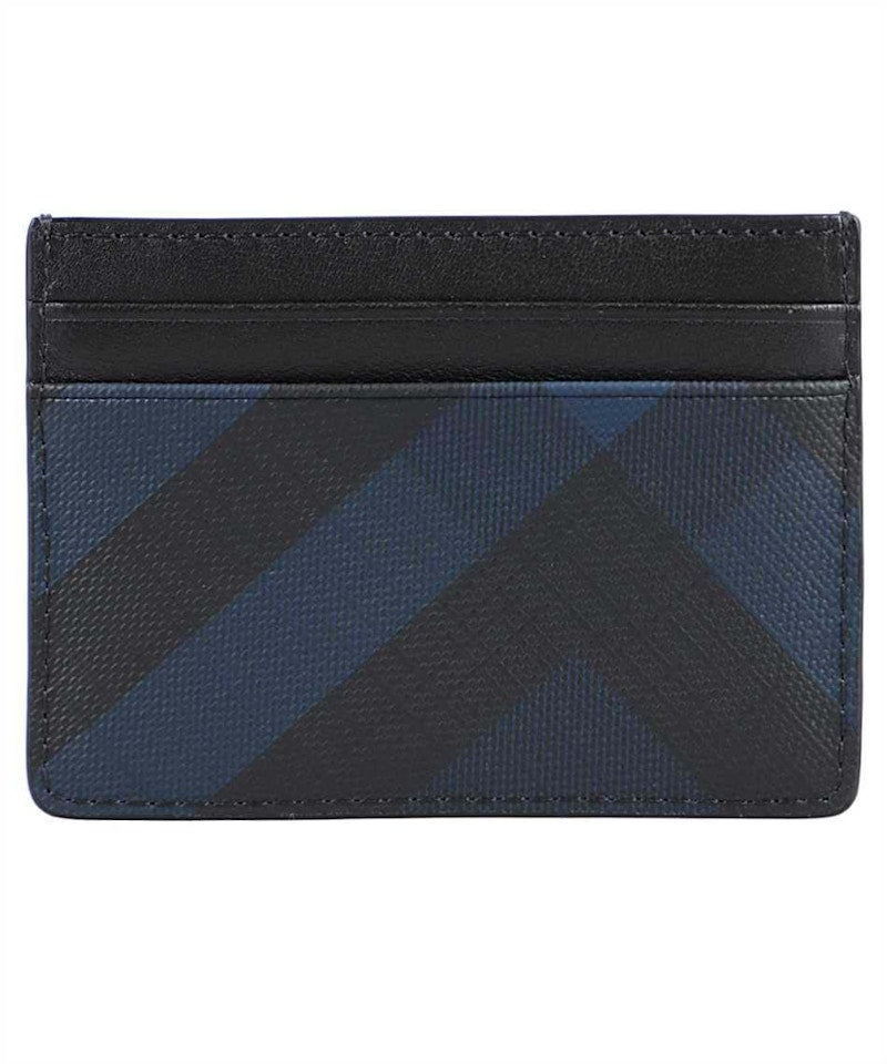 Burberry Check Card Case Navy
