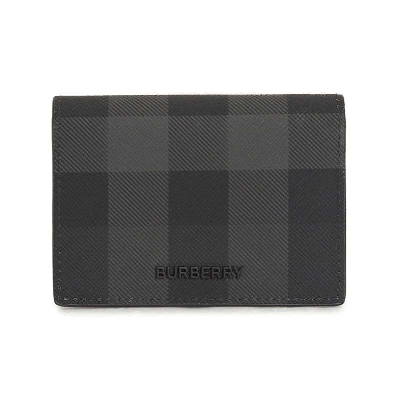 Burberry Check Card Holder Charcoal