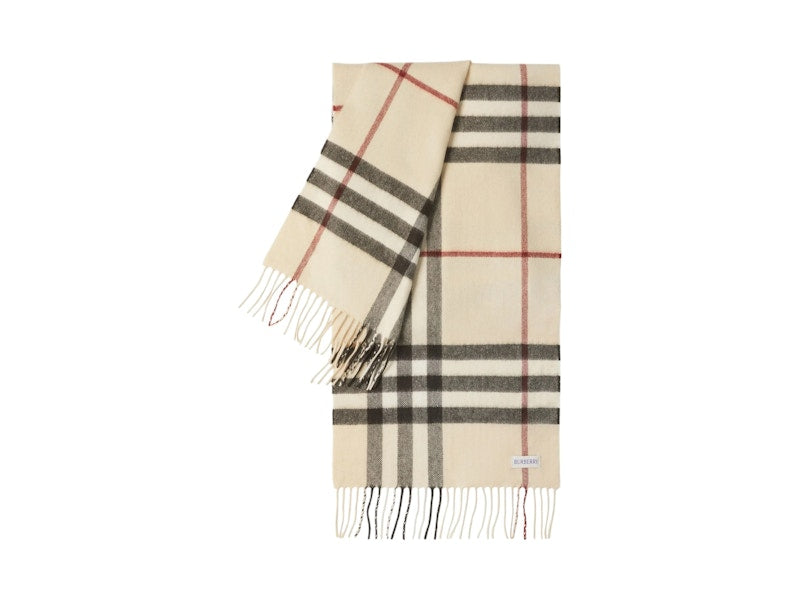 Burberry Check Cashmere Scarf Stone
