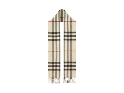 Burberry Check Cashmere Scarf Stone
