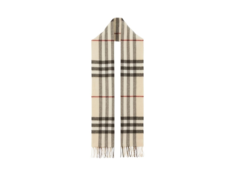 Burberry Check Cashmere Scarf Stone