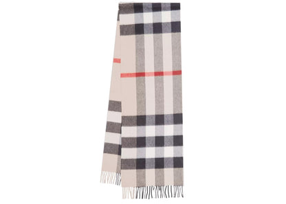 Burberry Check Cashmere Scarf Stone