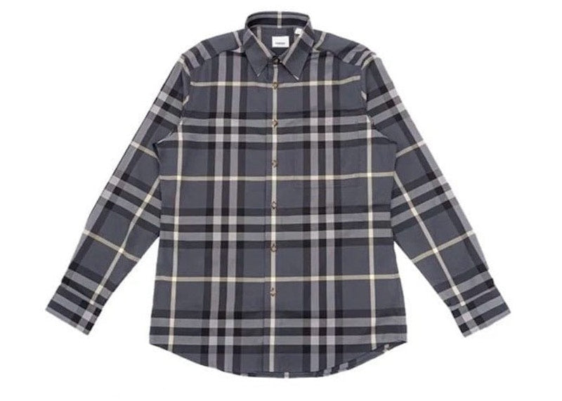 Burberry Check Cotton Shirt Grey/White