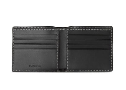 Burberry Check E-canvas International Bifold Wallet 8 slot Dark Birch Brown