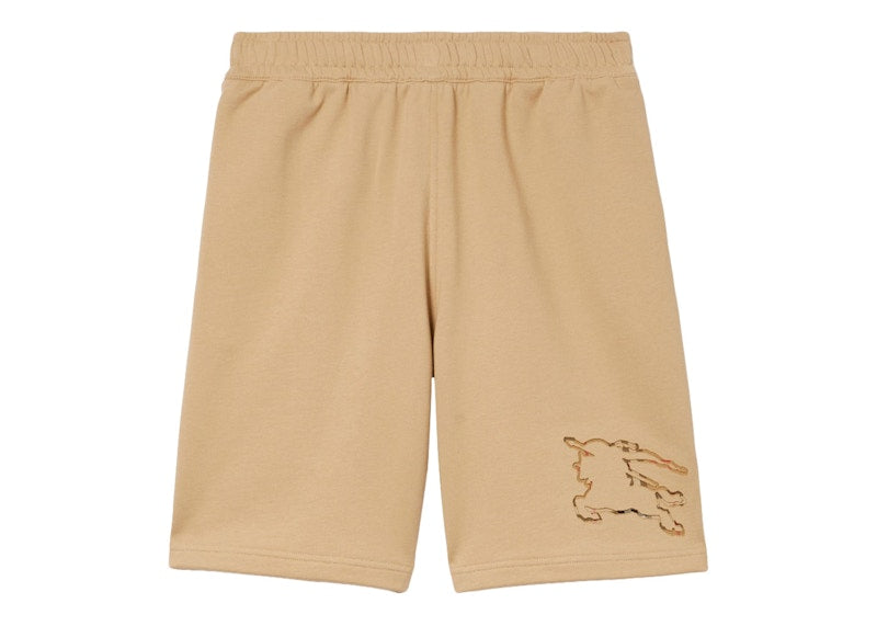 Burberry Check EKD Cotton Shorts Soft fawn