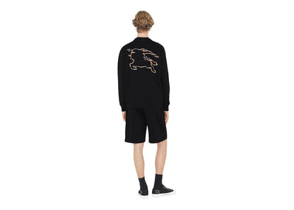 Burberry Check EKD Cotton Sweatshirt Black