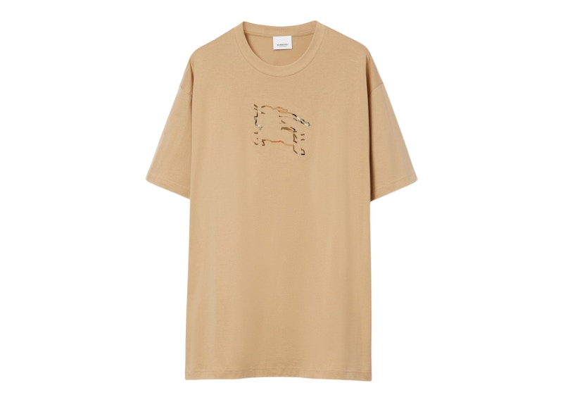 Burberry Check EKD Cotton T-shirt Soft fawn