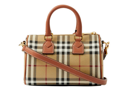 Burberry Check Mini Bowling Bag Archive Beige/Briar Brown