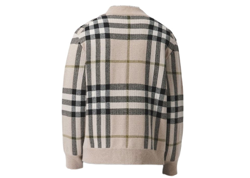 Burberry Check-Pattern Cardigan Light Brown