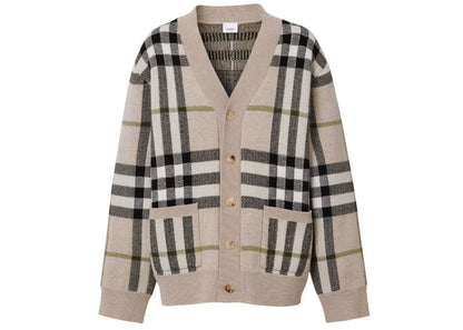 Burberry Check-Pattern Cardigan Light Brown