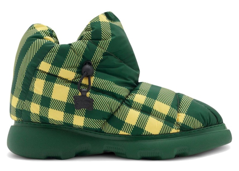 Burberry Check Pillow Boots Green White