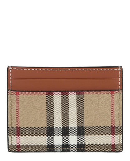 Burberry Check Print Card Holder Archive Beige