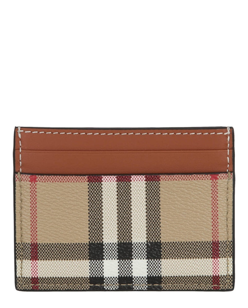 Burberry Check Print Card Holder Archive Beige