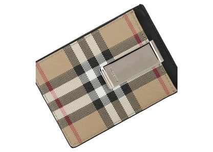 Burberry Check Print Card Holder Beige