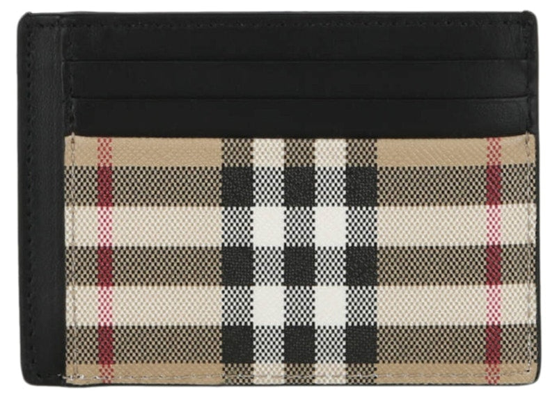 Burberry Check Print Card Holder Beige