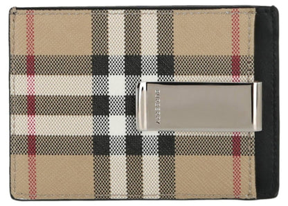 Burberry Check Print Card Holder Beige
