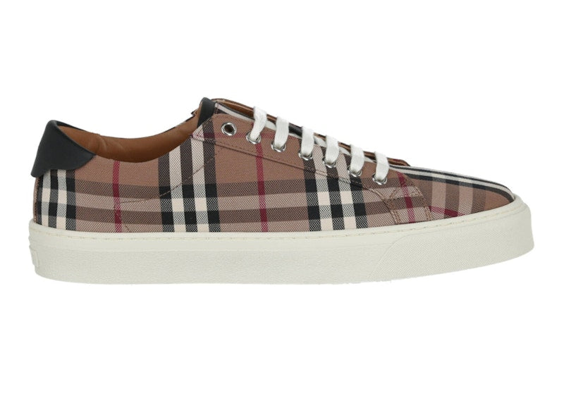 Burberry Check Print Low-Top Sneaker Dark Brown