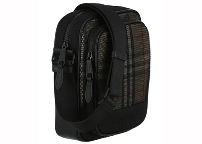 Burberry Check Print Mesh Crossbody Beige