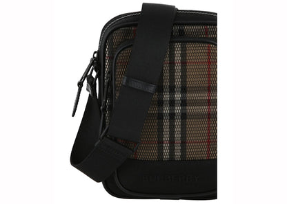 Burberry Check Print Mesh Crossbody Beige
