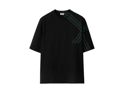 Burberry Check Print Short Sleeve T-shirt Black