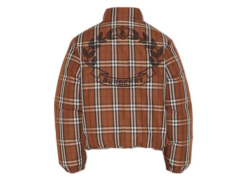 Burberry Check Puffer Jacket Dark Birch Brown