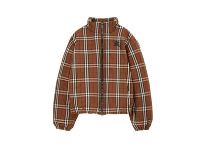 Burberry Check Puffer Jacket Dark Birch Brown
