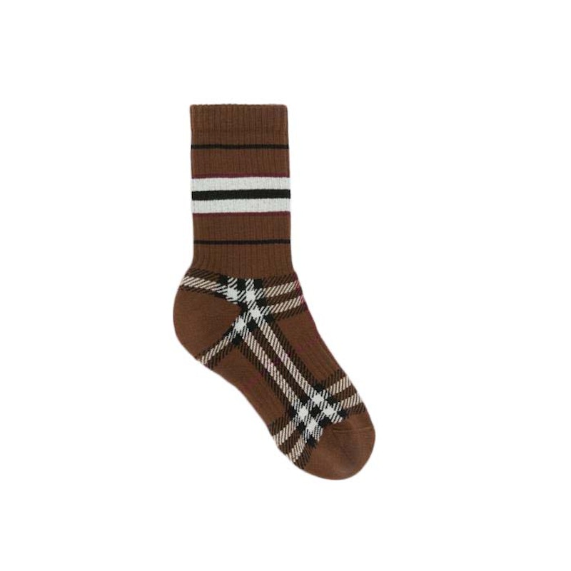 Burberry Check Socks Brown
