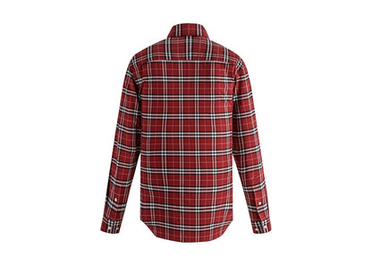 Burberry Check Stretch Cotton Poplin Shirt Red