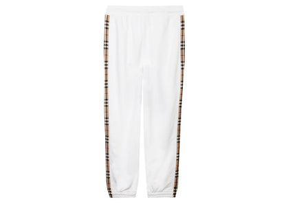 Burberry Check-Stripe Track Pants White