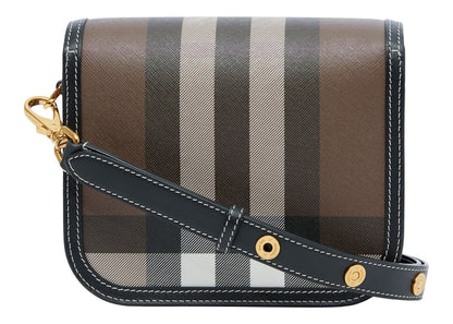 Burberry Check and Leather Elizabeth Bag Small Dark Birch Brown