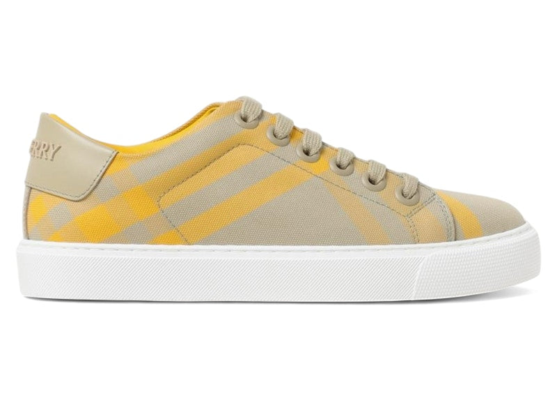 Burberry Checked Cotton Sneakers Yellow (Women's)