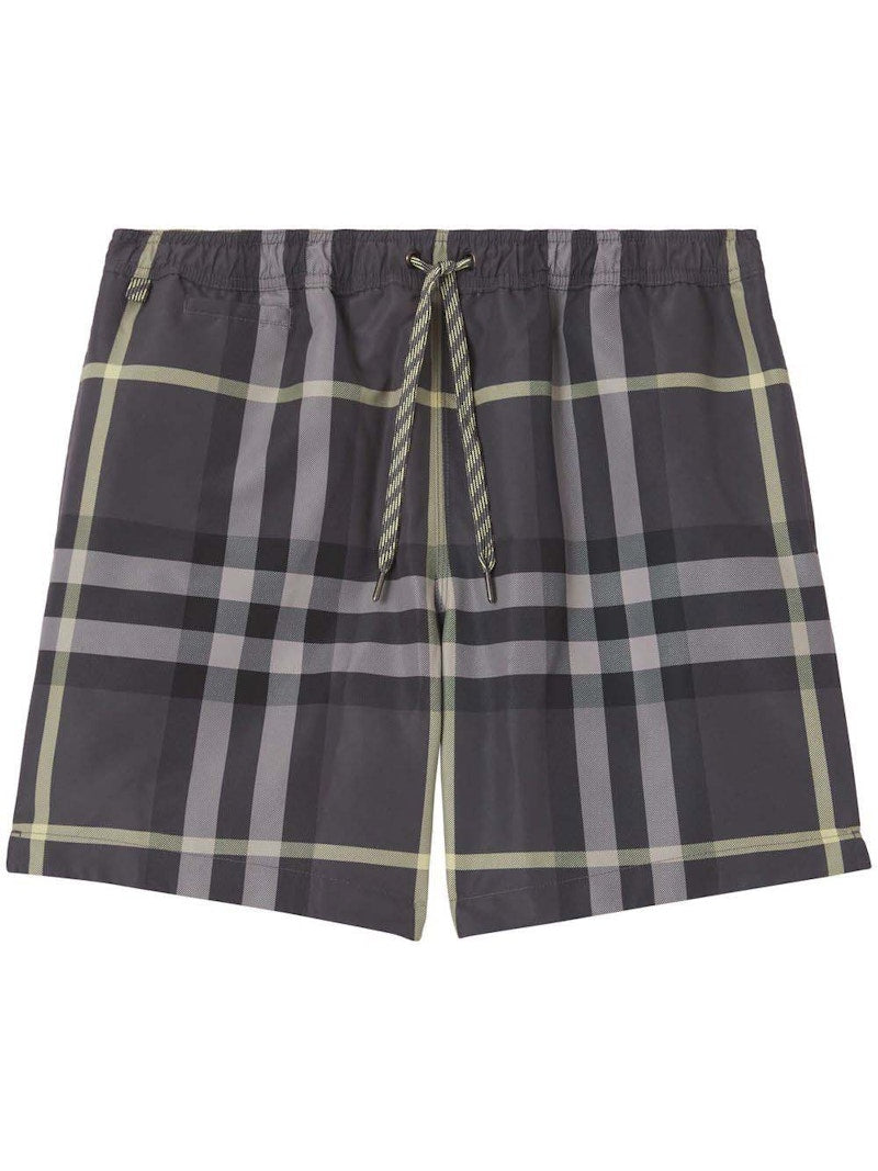 Burberry Checked Martin Swim Shorts Grey