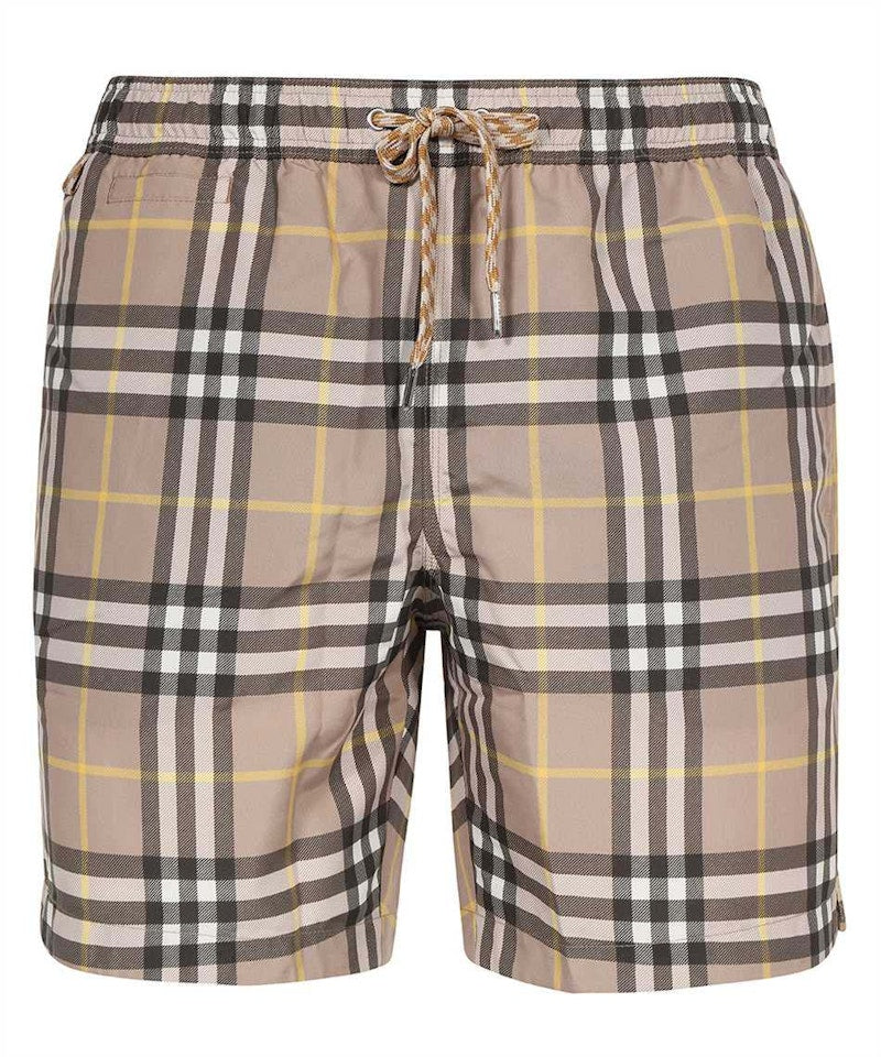 Burberry Checked Swim Shorts Beige/Yellow
