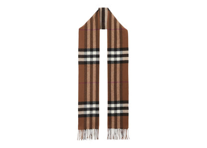Burberry Classic Check Fringed Scarf Birch Brown/Multicolor