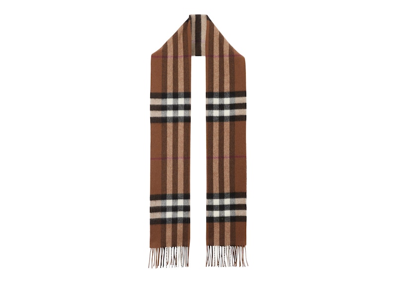 Burberry Classic Check Fringed Scarf Birch Brown/Multicolor