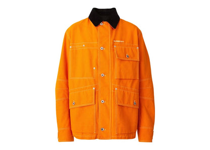 Burberry Collared Utility Jacket Orange Black