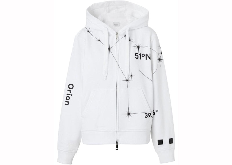 Burberry Constelations Print Zip-Up Jacket White