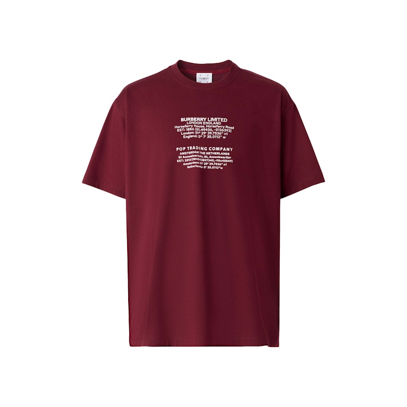 Burberry Coordinates Print Cotton T-shirt Garnet