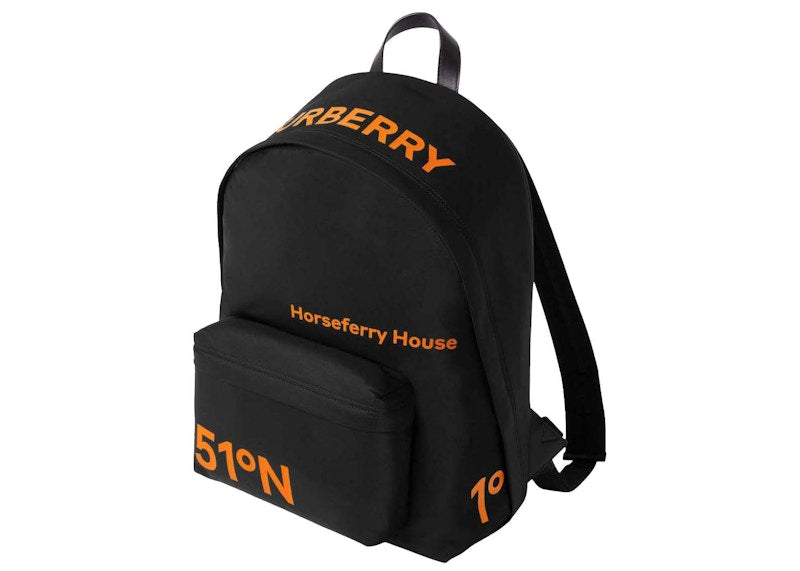 Burberry Coordinates-Print Econyl Backpack Black/Orange