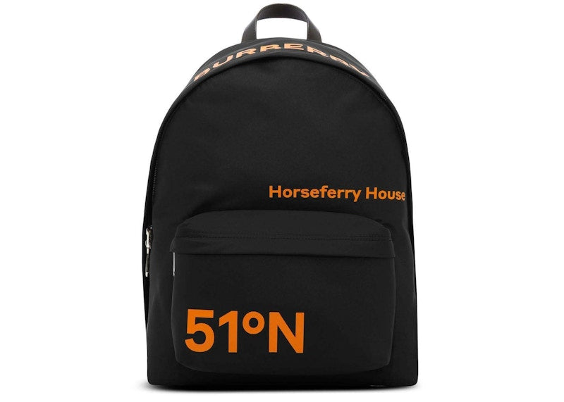 Burberry Coordinates-Print Econyl Backpack Black/Orange