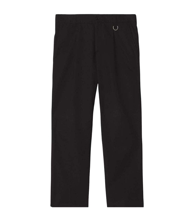 Burberry Cotton Gabardine Tailored Trousers Black