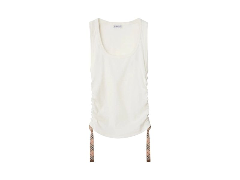 Burberry Cotton Sleeveless Top Chalk