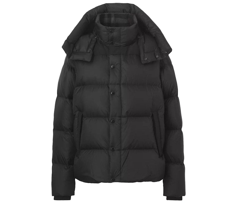 Burberry Detachable Sleeve Hooded Puffer Jacket Black