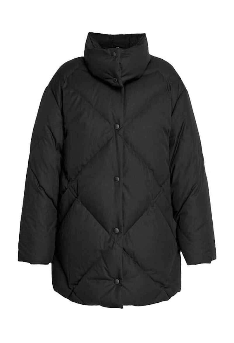 Burberry Diamond Quilted Cotton Gabardine Coat Black