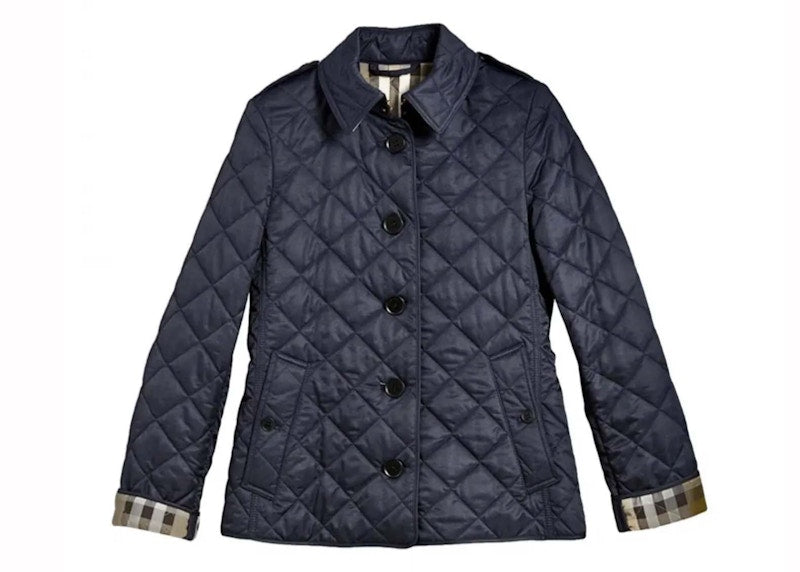 Burberry Diamond Quilted Jacket Navy Check