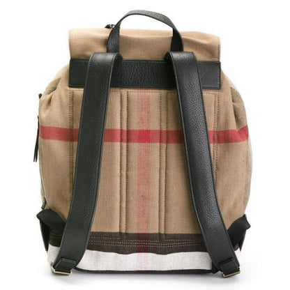 Burberry Drawstring Check Backpack Beige/Black
