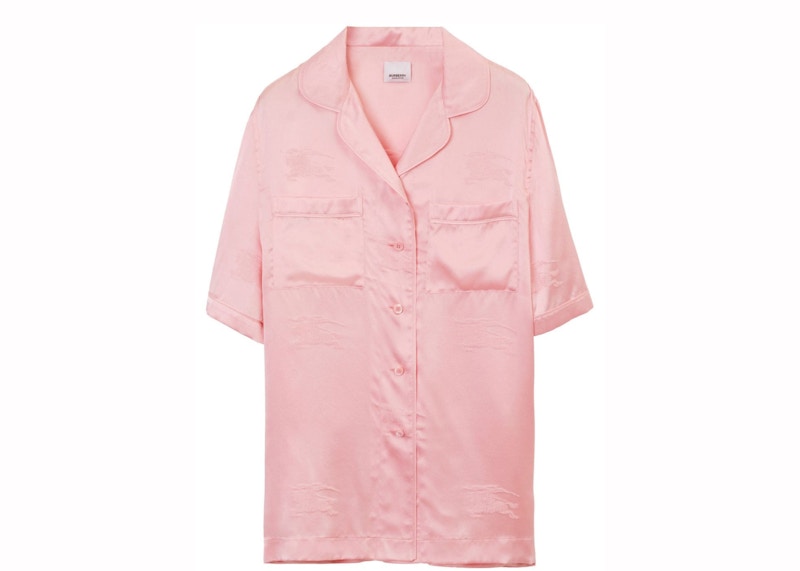 Burberry EKD Jacquard Silk Pyjama Shirt Pink