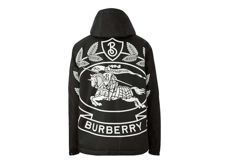 Burberry EKD Print Nylon Hooded Jacket Black/White