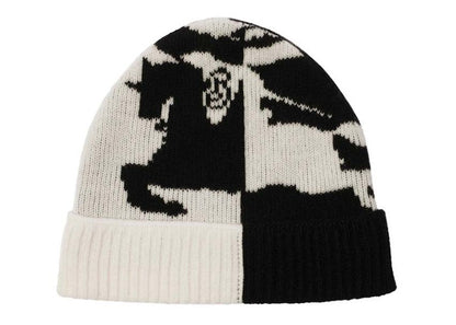 Burberry Ekd Cashmere Blend Beanie Beige/Black