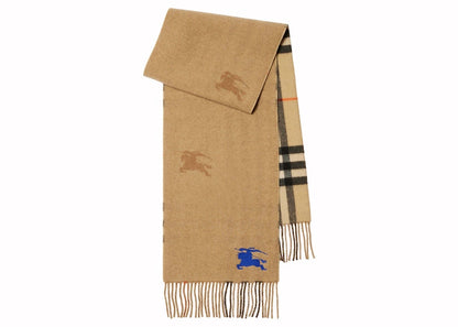 Burberry Ekd Cashmere Reversible Scarf Sand
